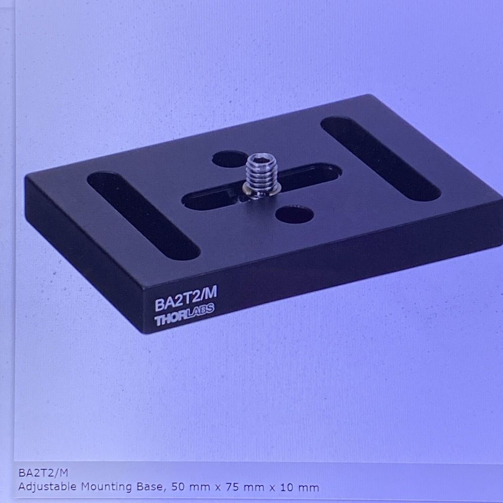 Thorlabs BA2T2/M Horizontal Slide Adjustable Mounting Base 50 mm x 75 mm x 10 mm